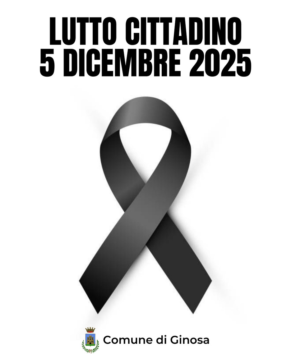 Immagine: lutto cittadino del 5 dicembre 2025